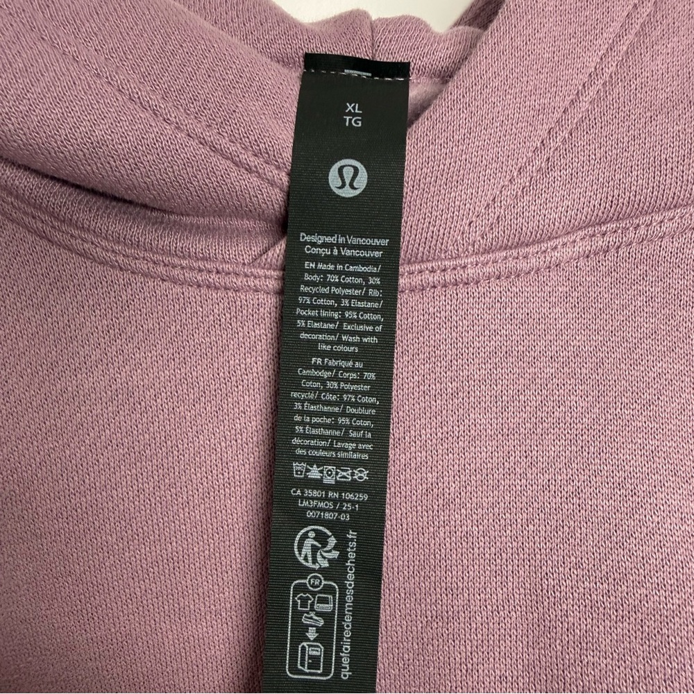 Lululemon Steady State Hoodie Lavender Lux Size XL NWT - Picture 3 of 4